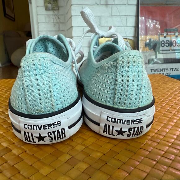 Converse All Star Lo Chuck Taylor Ox Motel Blue Perforated Womens Size 8 551623F - Picture 5 of 10